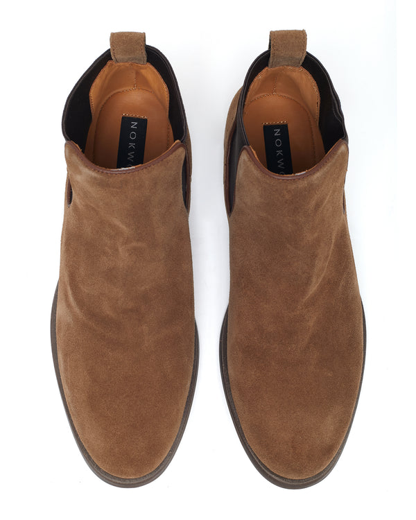 Nokwol Monaco Khaki Washed Velour Suede