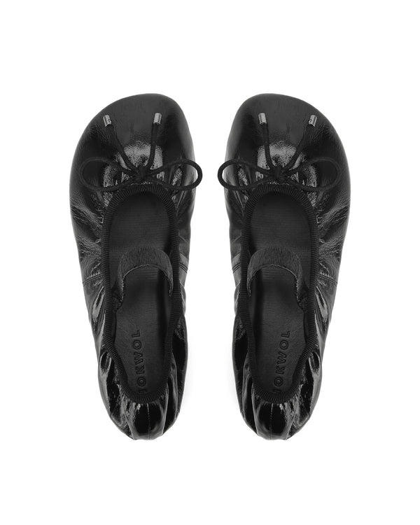 Nokwol Pia Crinkle Sheep Leather Black