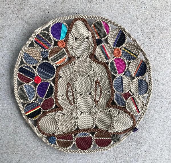 Nomadic State Of Mind Art Buddha Multicolor Circular Back