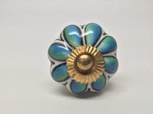 nomadic state of mind Drawer Pull Blue and Gold Flower