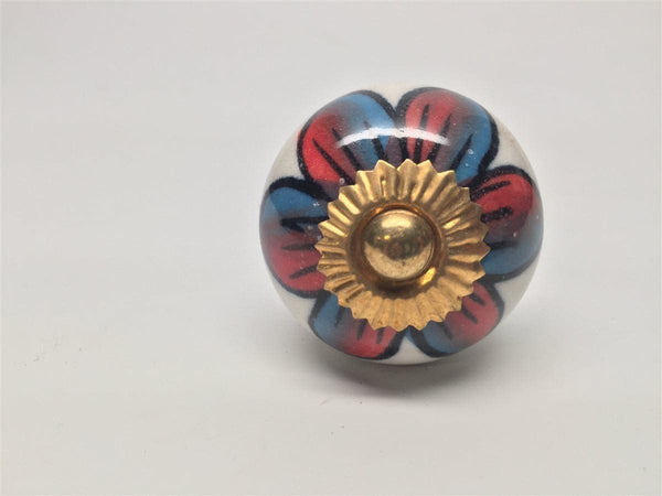 nomadic state of mind Drawer Pull Orange Blue and Gold Flower