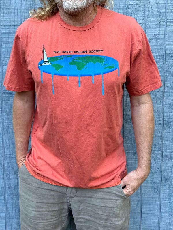 nomadic state of mind Flat Earth Sailing Society T Shirt