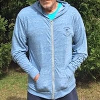 Nomadic State Of Mind Hoody Lightweight Zip NSOM Logo Jersey Blue