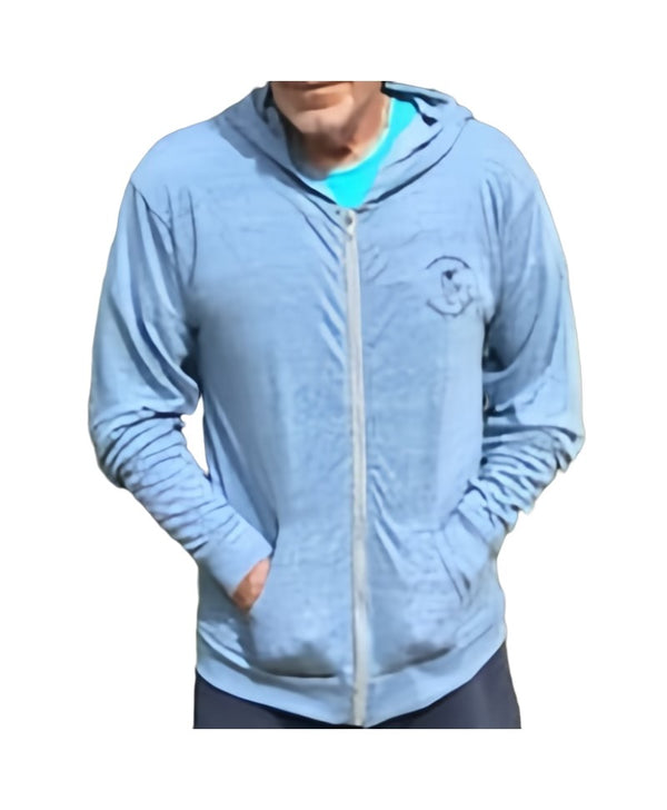 nomadic state of mind Hoody Lightweight Zip NSOM Logo Jersey Blue