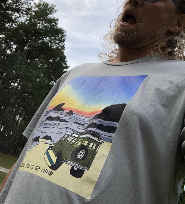 Nomadic State Of Mind T Shirt Beach Truck Unisex Sage