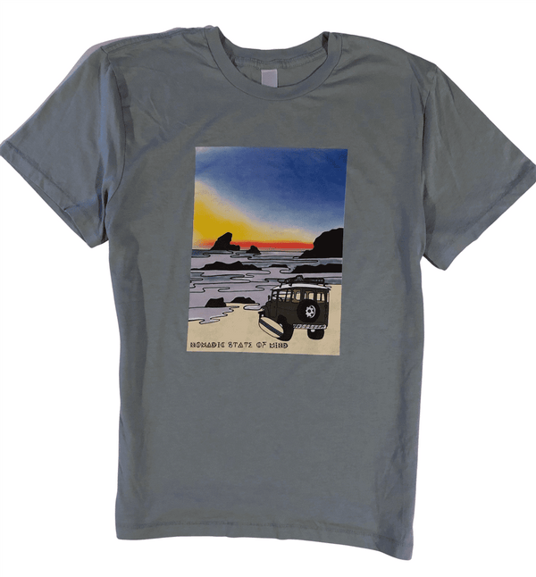 nomadic state of mind T Shirt Beach Truck Unisex Sage