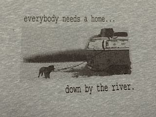 Nomadic State Of Mind T Shirt Down By The River Light Blue