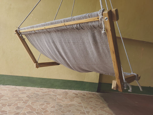 Nomadic State Of Mind Wooden Hammock Swing- Double-loveseat