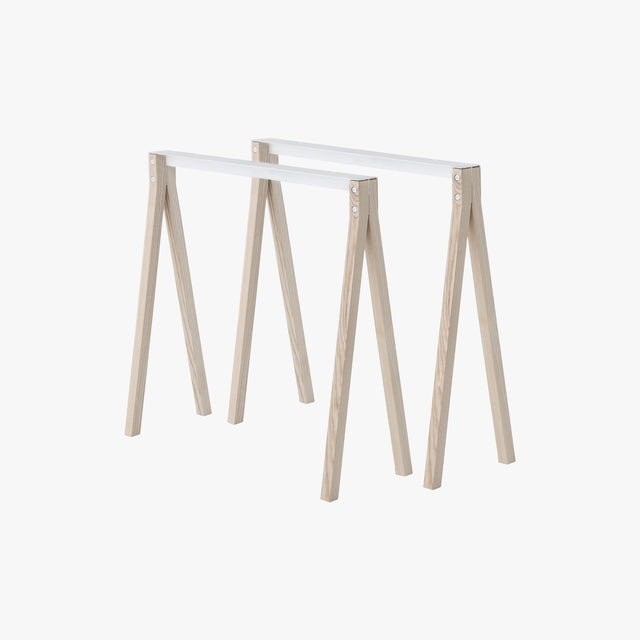 nomess Solid Ash Wood Trestle (pair)
