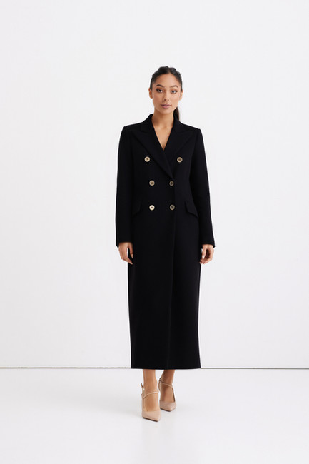 Nomi Fame MEGHAN CASHMERE COAT Black