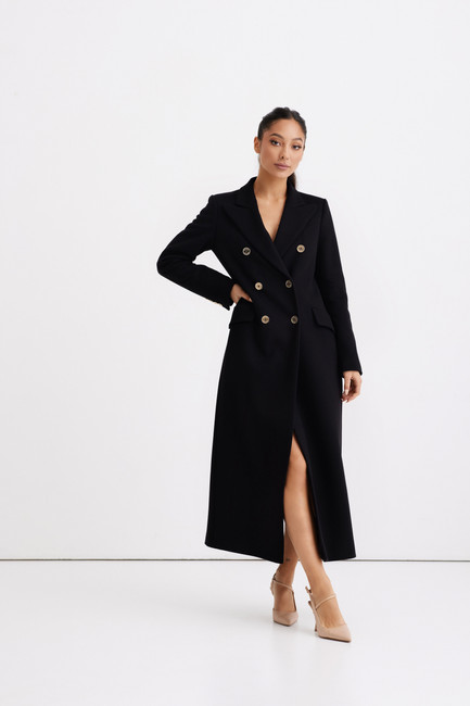 Nomi Fame MEGHAN CASHMERE COAT Black