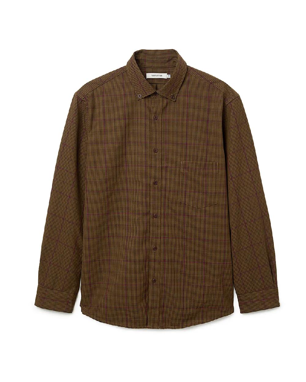 nonnative DWELLER B.D. SHIRT P/W GABARDINE TARTAN CHECK