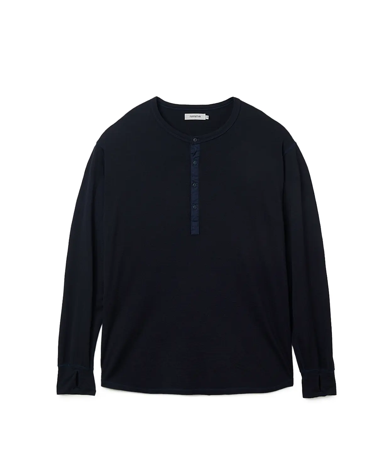 Nonnative DWELLER L/S HENRY NECK TEE MERINO WOOL OVERDYED