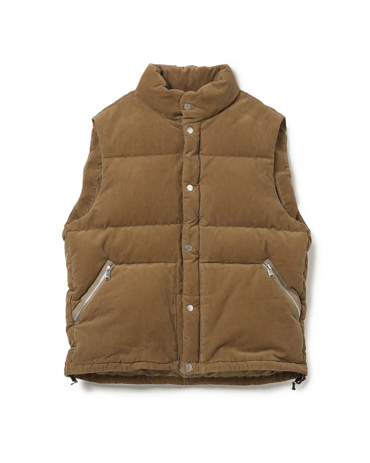 nonnative EXPLORER DOWN VEST COTTON CORD SULFUR DYE WITH WINDSTOPPER®
