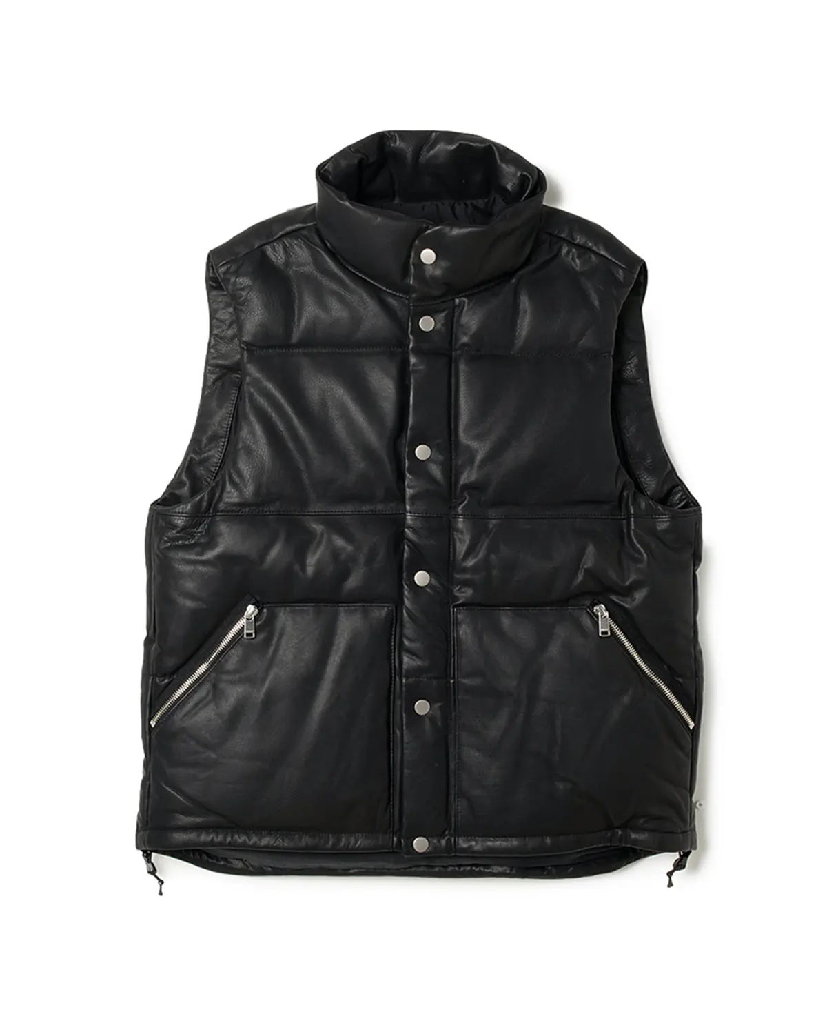 nonnative EXPLORER DOWN VEST COW LEATHER WITH WINDSTOPPER®
