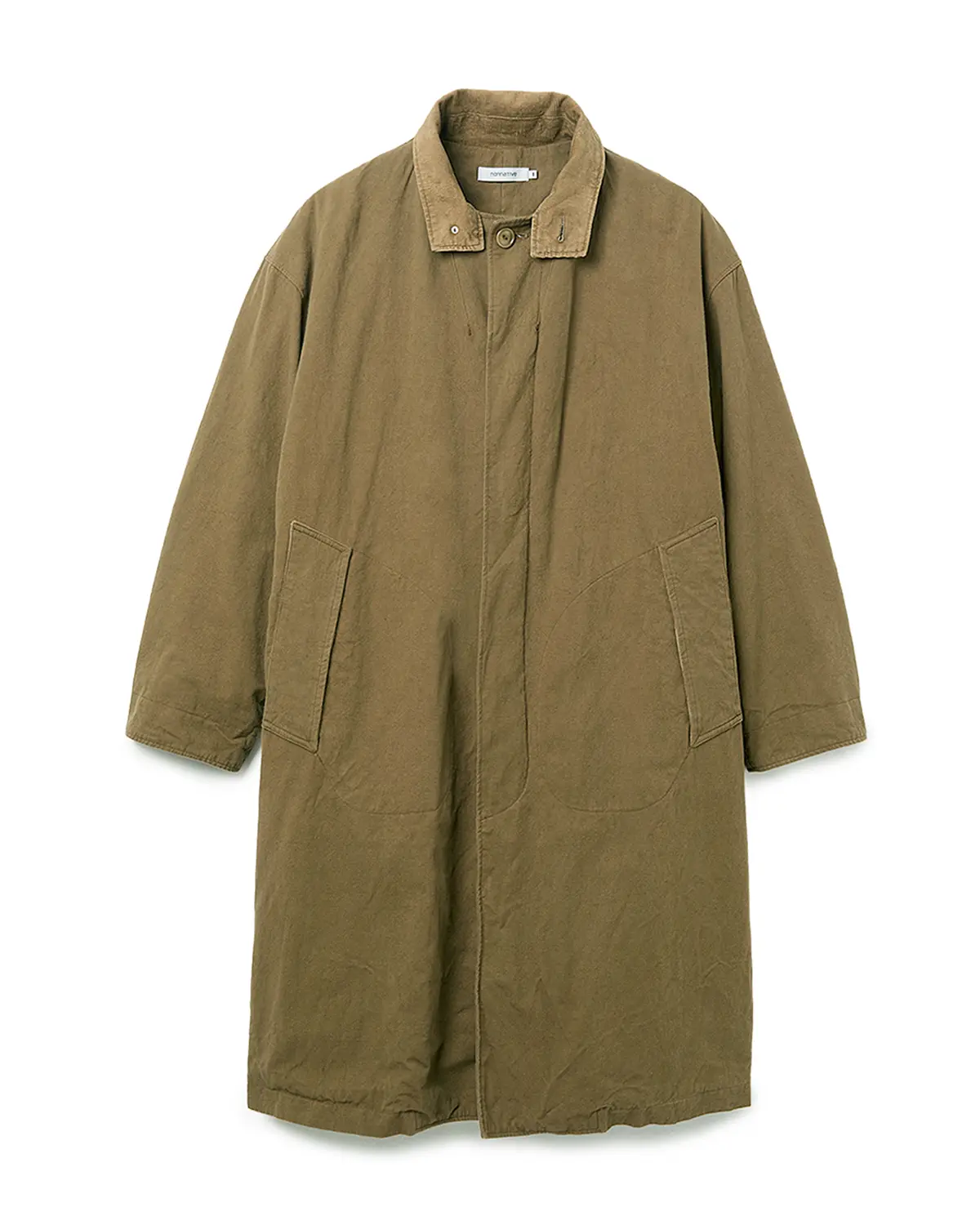 Nonnative WANDERER LONG COAT C/Li CANVAS SULFUR DYE WITH WINDSTOPPER®
