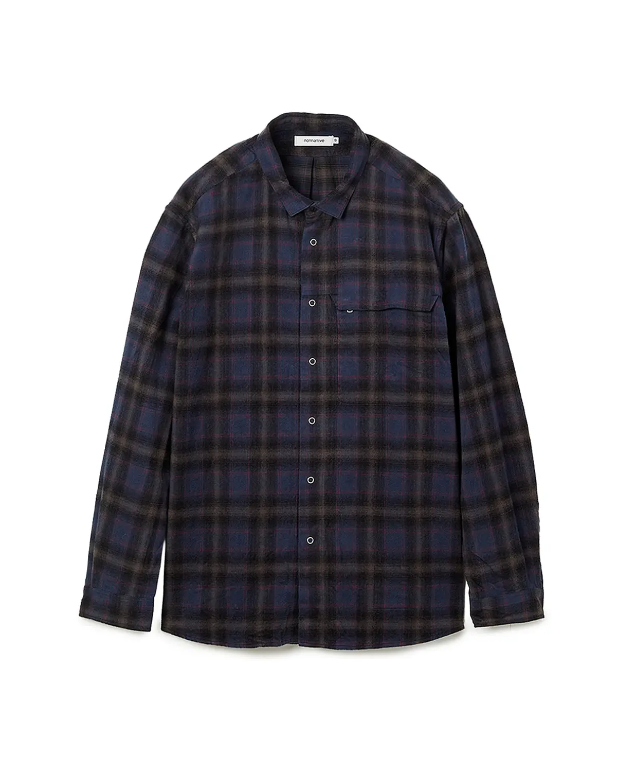 Nonnative WORKER ZIP SHIRT COTTON FLANNEL OMBRE CHECK