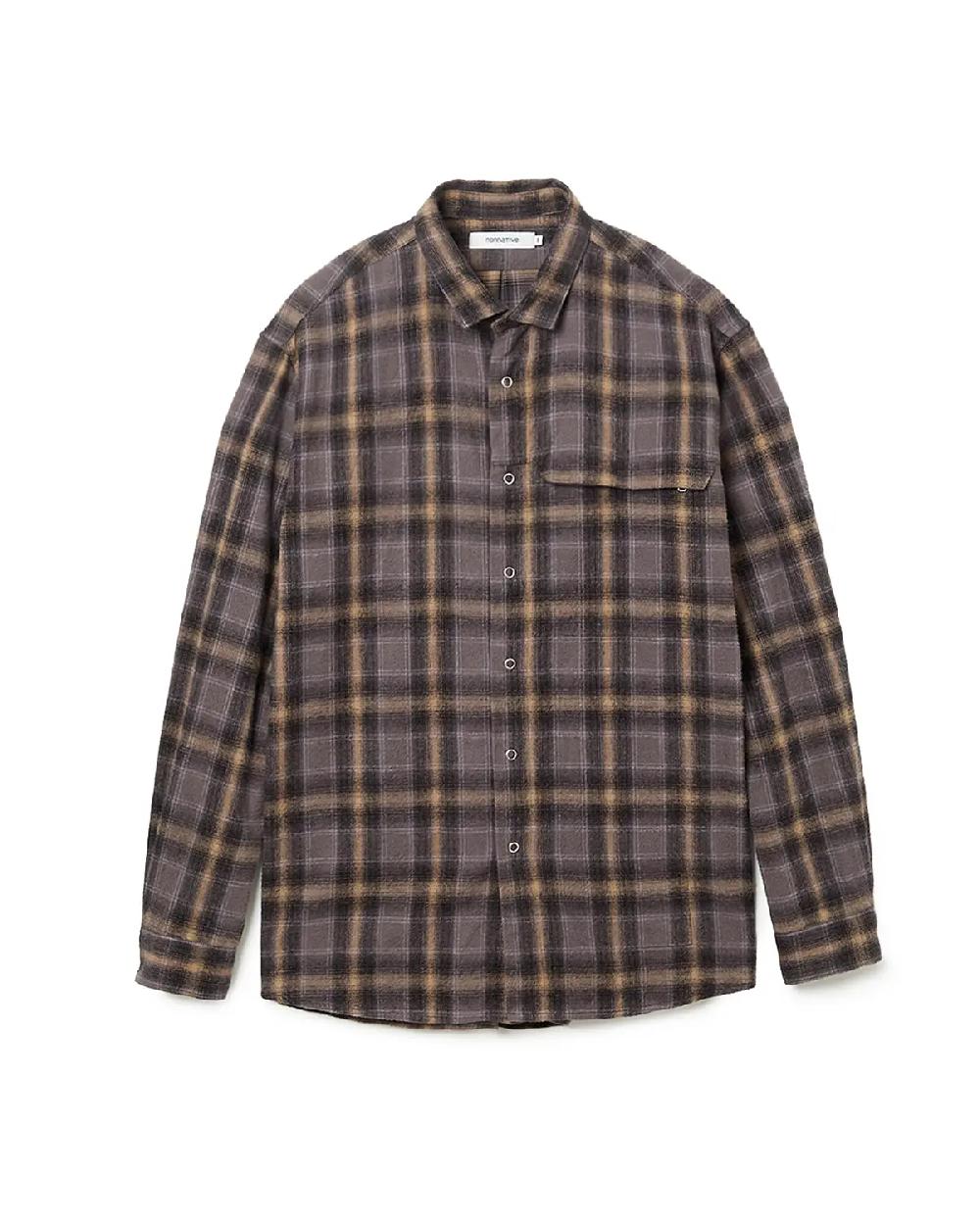nonnative WORKER ZIP SHIRT COTTON FLANNEL OMBRE CHECK