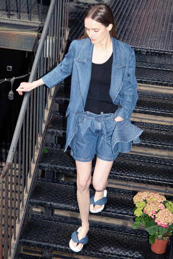 Noon By Noor Dahow Belt In Mid Blue