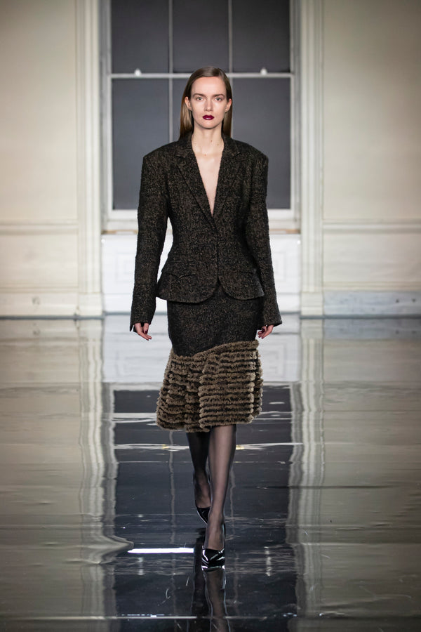 Noon By Noor Deluca Jacket In Black Caramel