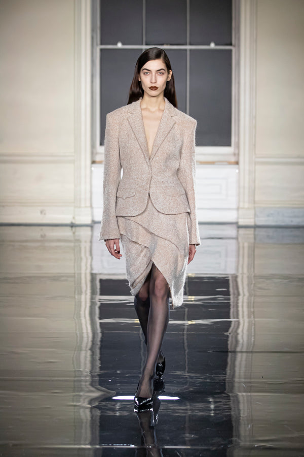 Noon By Noor Deluca Jacket In Ivory Caramel