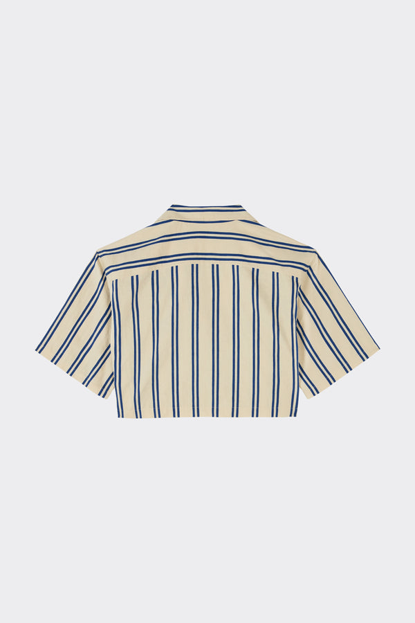 Noon By Noor Hana Cropped Shirt In Blue