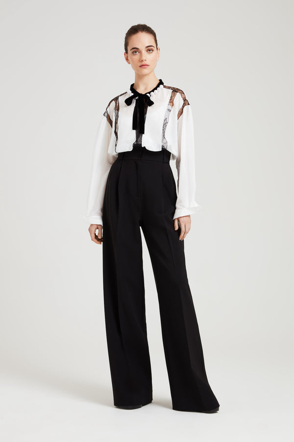 Noon By Noor Harmonia Trouser In Black Cotton