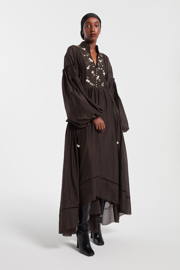 Noon By Noor Juno Dress In Dark Brown