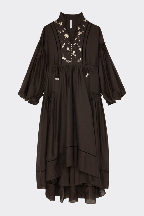 Noon By Noor Juno Dress In Dark Brown