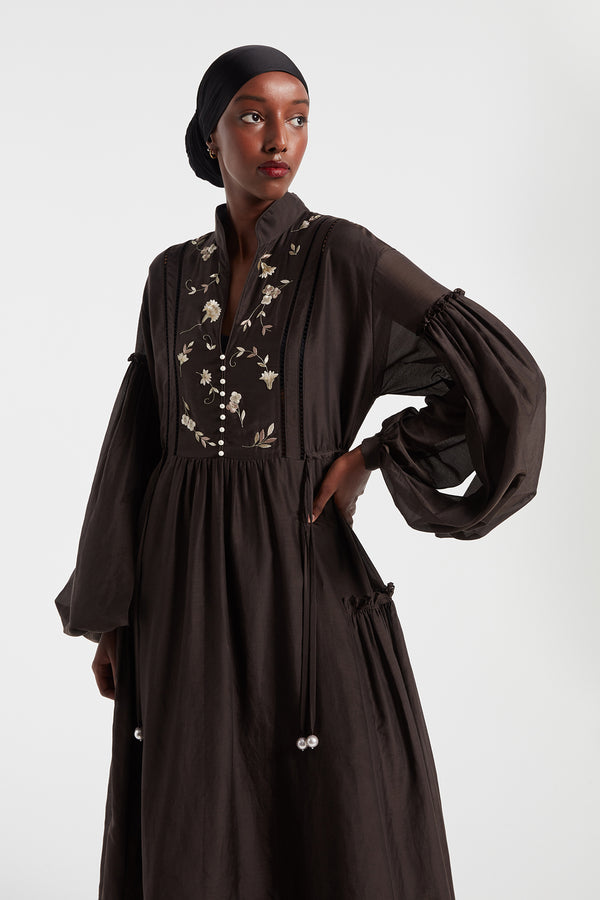 noon by noor Juno Dress in Dark Brown