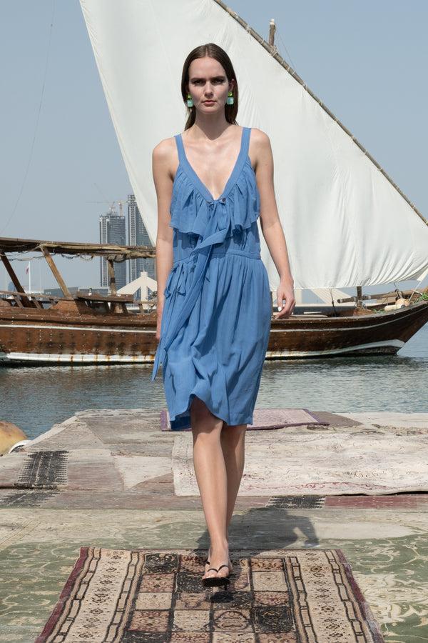 noon by noor Marsa Dress in Mid Blue