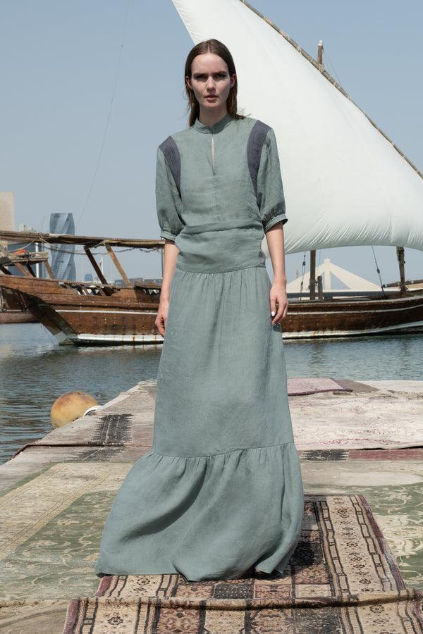 noon by noor Patricia Dress in Sea Green Multi