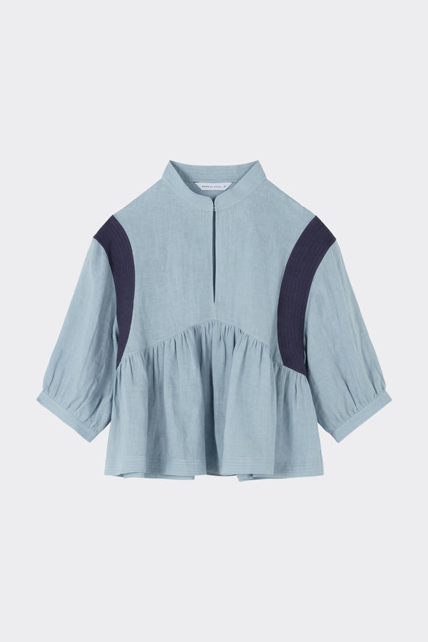 noon by noor Payton Top in Mid Blue
