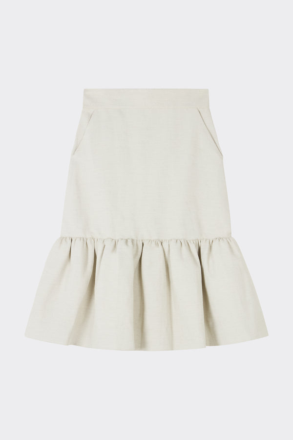 Noon By Noor Polla Skirt In Chalk White