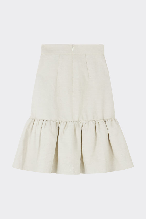 Noon By Noor Polla Skirt In Chalk White