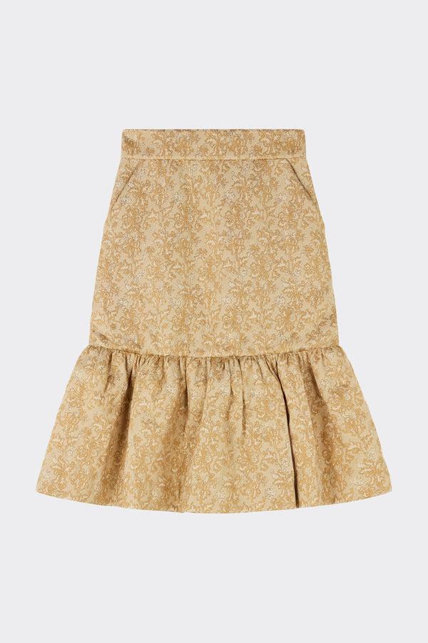 Noon By Noor Polla Skirt In Pale Gold