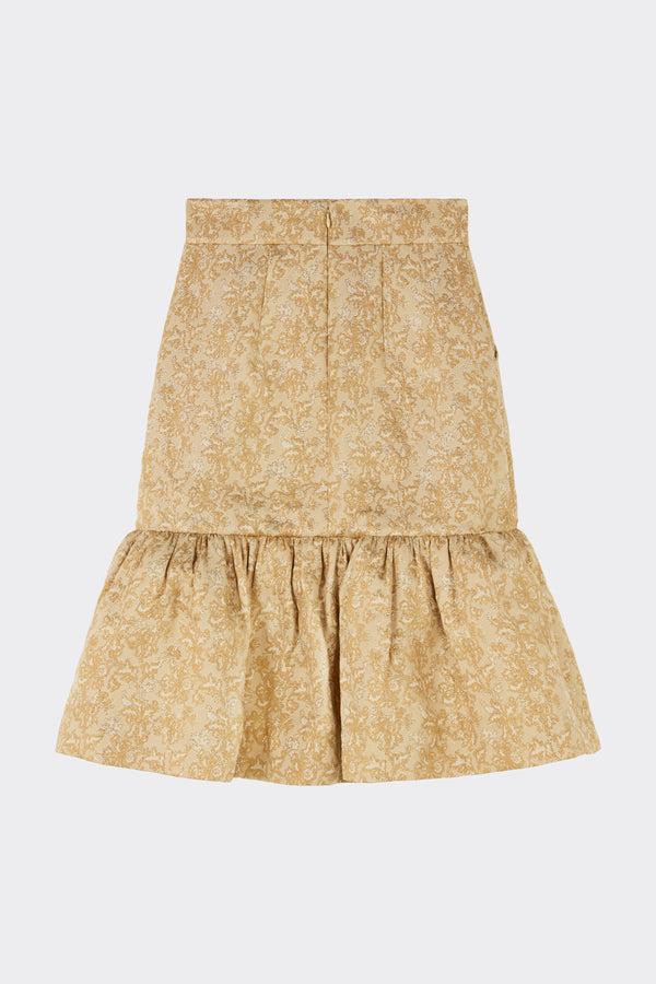 Noon By Noor Polla Skirt In Pale Gold