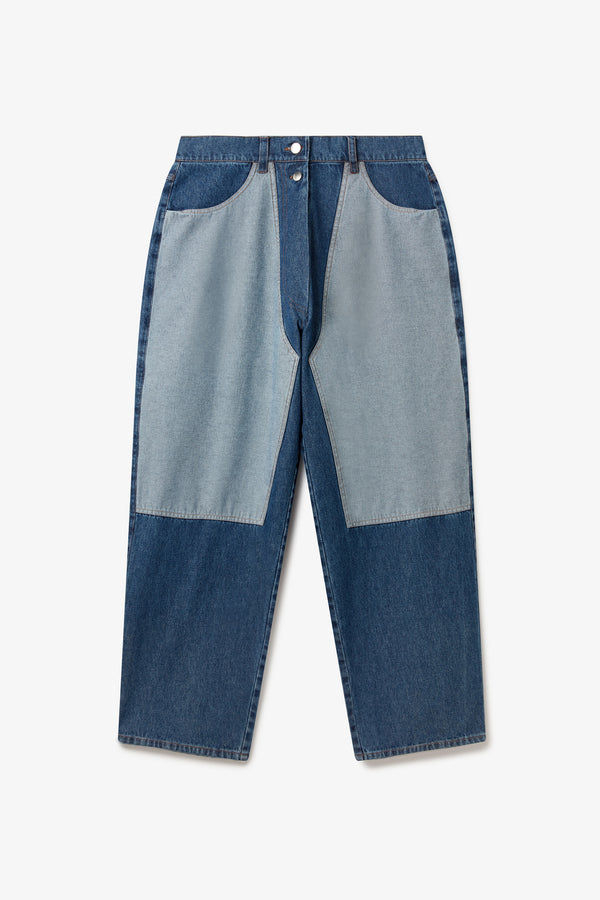 Noon By Noor Venita Trouser In Mid Blue