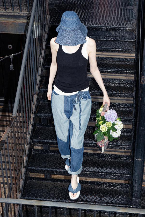 noon by noor Venita Trouser in Mid Blue