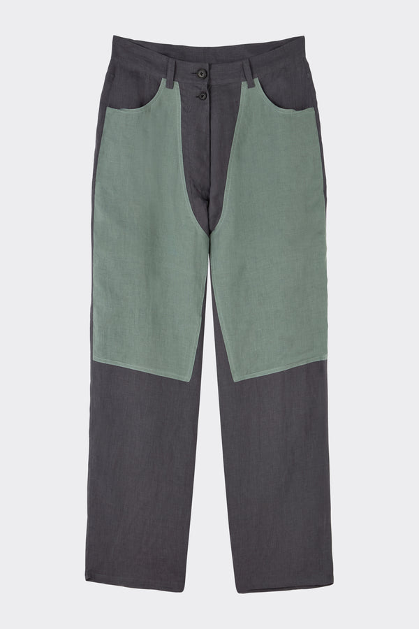 Noon By Noor Venita Trouser In Shell Grey Multi