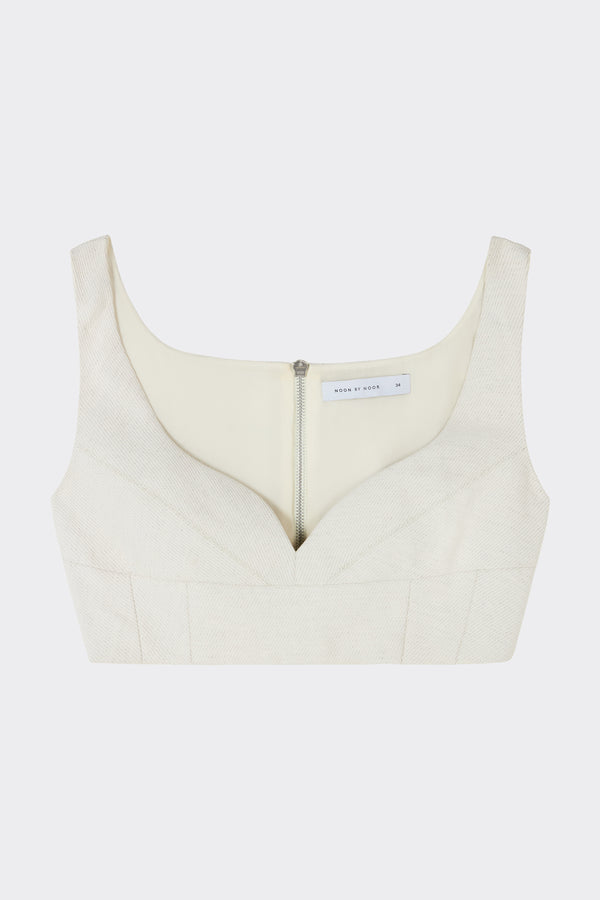 Noon By Noor Zaha Corset Top In Chalk White