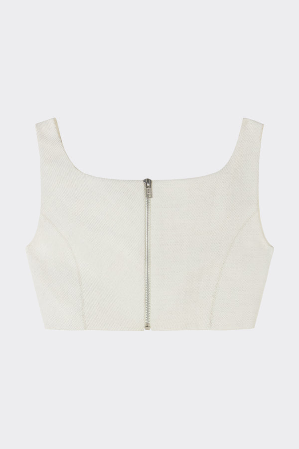 Noon By Noor Zaha Corset Top In Chalk White