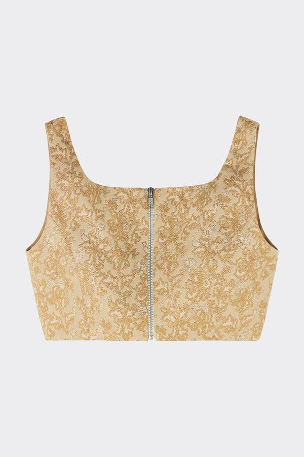 Noon By Noor Zaha Corset Top In Pale Gold
