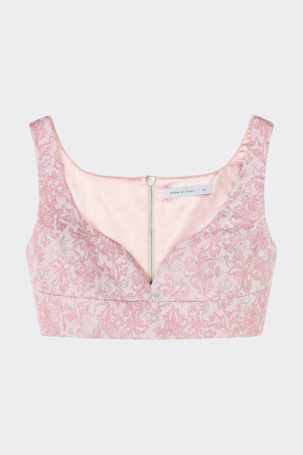 Noon By Noor Zaha Corset Top In Soft Pink