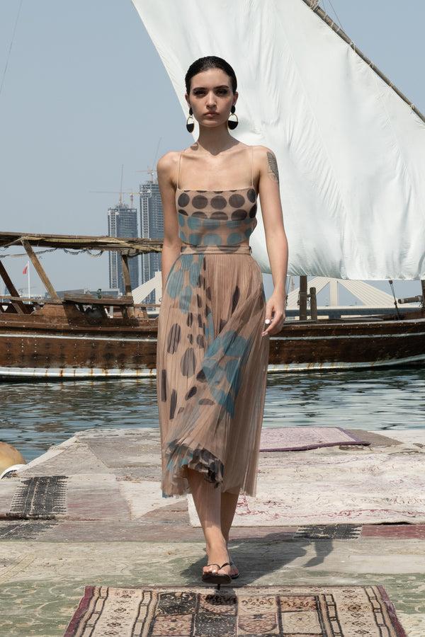 Noon By Noor Zahara Cropped Bib Top In Multi