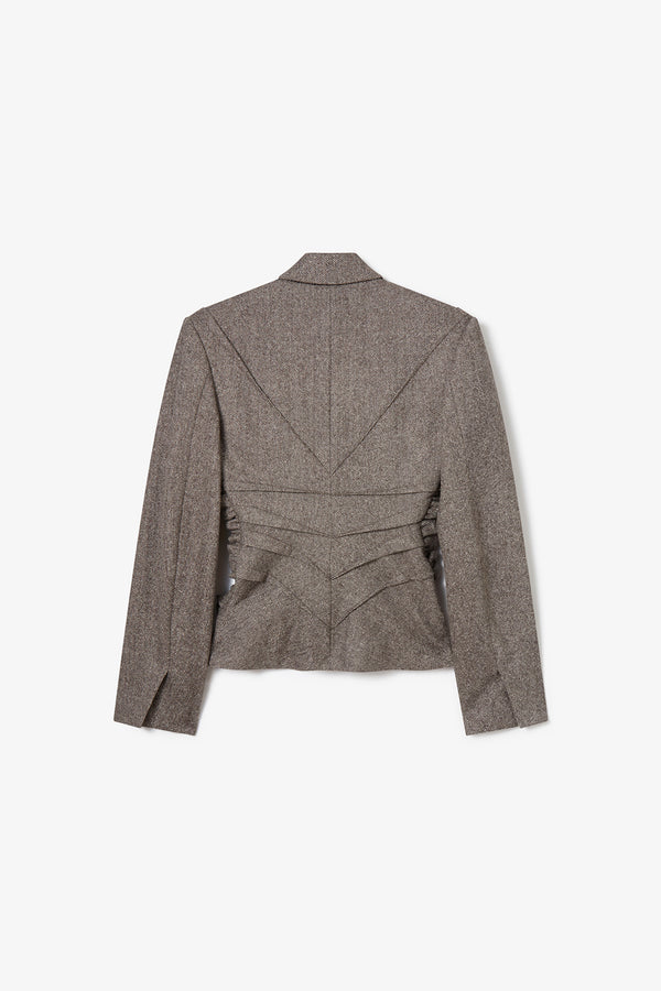 Noon By Noor Zamalia Jacket In Dark Chocolate