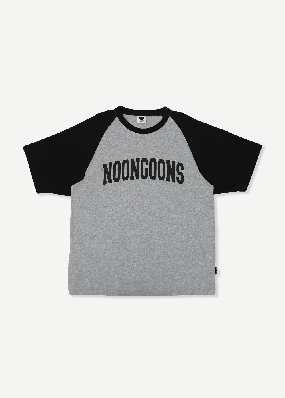 noon goons GAMETIME RAGLAN T - HEATHER/BLACK