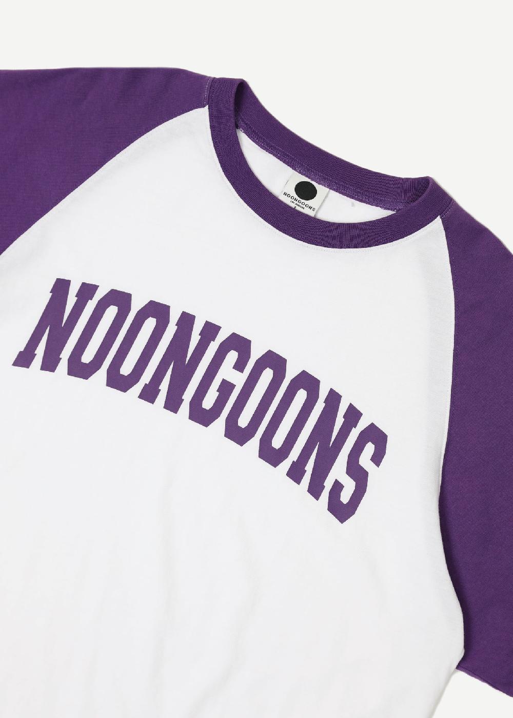 Noon Goons GAMETIME RAGLAN T - WHITE/PURPLE