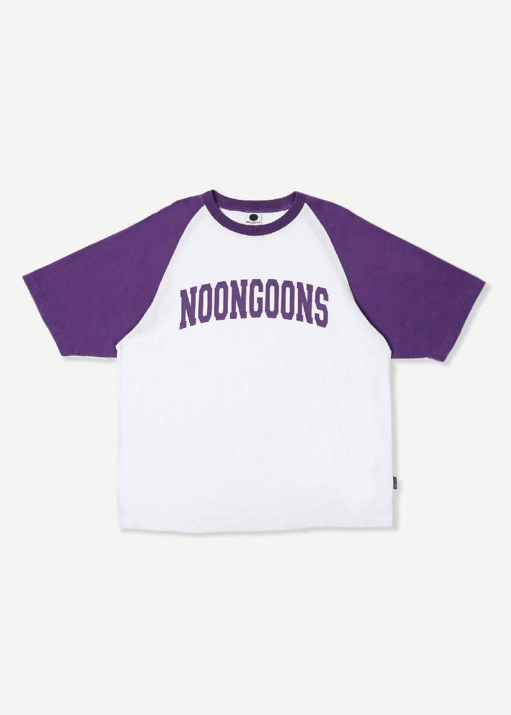noon goons GAMETIME RAGLAN T - WHITE/PURPLE