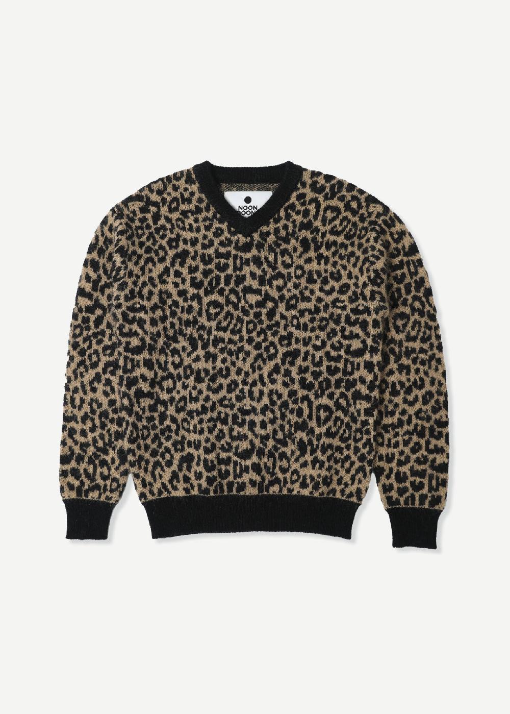noon goons LEOPARD V NECK SWEATER